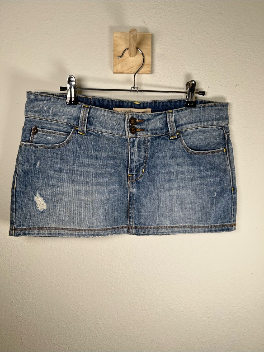 Vintage Hollister Classic Light Blue Denim Mini Skirt Size 5